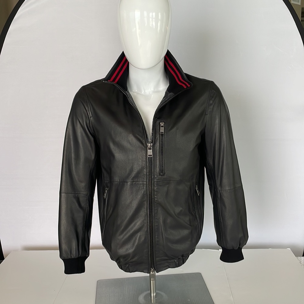 Hugo Boss Mens Leather Jacket - Picture 2 of 14